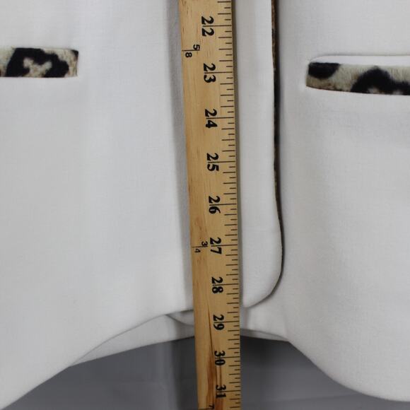 Leopard Trim White Blazer - Picture 16 of 16